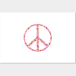 Floral Peace Sign - Discreet Lesbian Pride Posters and Art